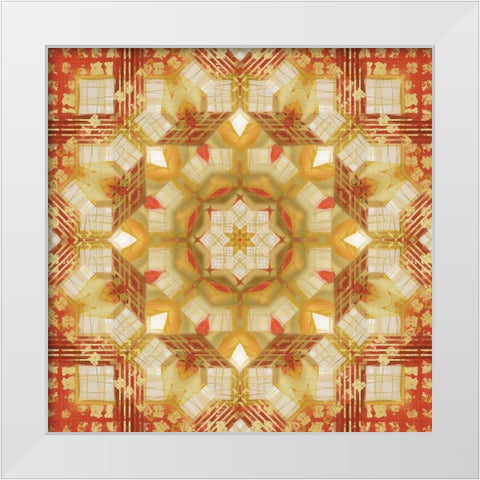 Kaleidoscope Crosshatch White Modern Wood Framed Art Print by Nan