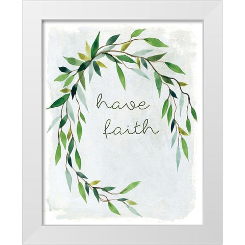 Faith Greenery White Modern Wood Framed Art Print by Robinson, Carol