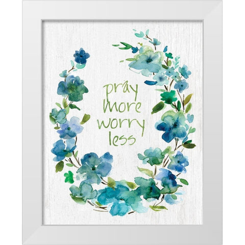 Pray Flower Wreath White Modern Wood Framed Art Print by Robinson, Carol