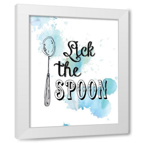 Lick the Spoon White Modern Wood Framed Art Print by Robinson, Carol
