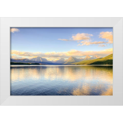 Lake MacDonald White Modern Wood Framed Art Print by Delimont, Danita
