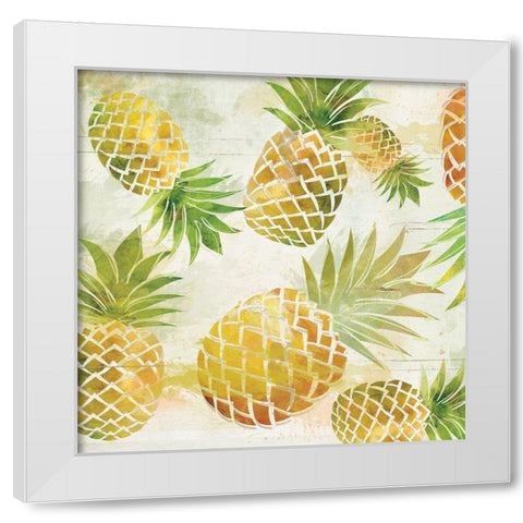 Pineapple Dance I White Modern Wood Framed Art Print by Robinson, Carol