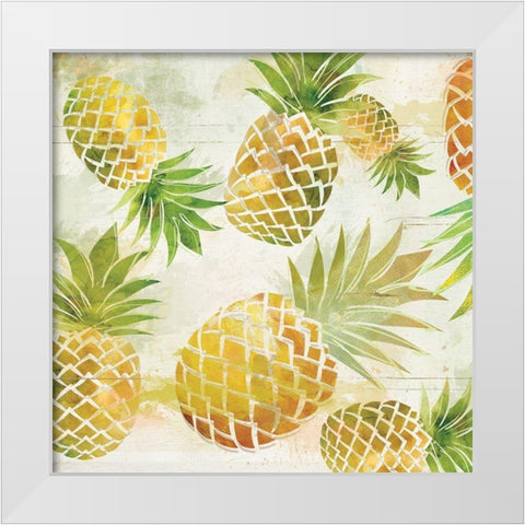 Pineapple Dance I White Modern Wood Framed Art Print by Robinson, Carol