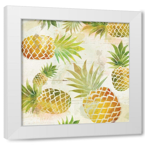 Pineapple Dance II White Modern Wood Framed Art Print by Robinson, Carol