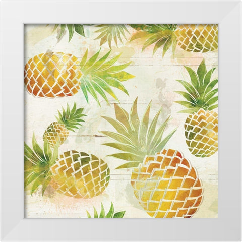 Pineapple Dance II White Modern Wood Framed Art Print by Robinson, Carol