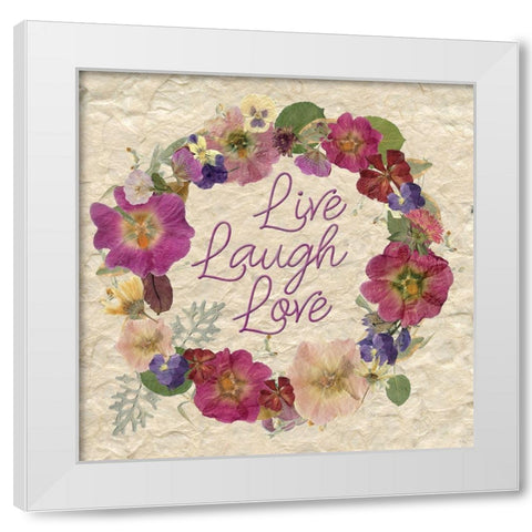 Live,Laugh,Love White Modern Wood Framed Art Print by Robinson, Carol