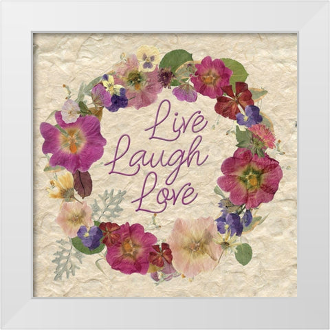 Live,Laugh,Love White Modern Wood Framed Art Print by Robinson, Carol