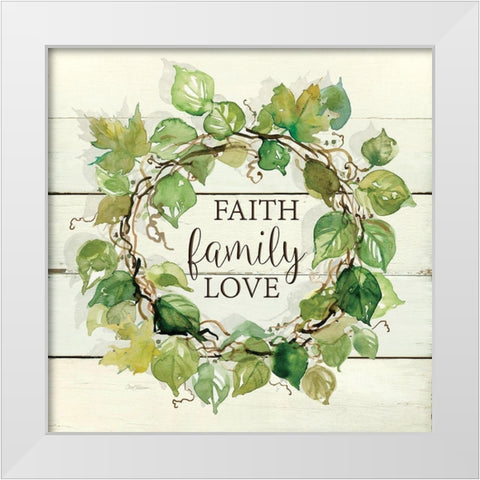 Faith, Family, White Modern Wood Framed Art Print by Robinson, Carol