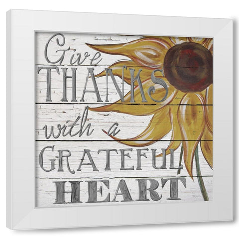 Grateful Heart White Modern Wood Framed Art Print by Craven, Katrina