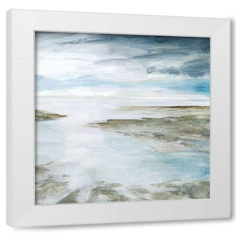 Shimmering Tides White Modern Wood Framed Art Print by Robinson, Carol
