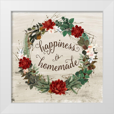Happiness is White Modern Wood Framed Art Print by Murray, Amanda