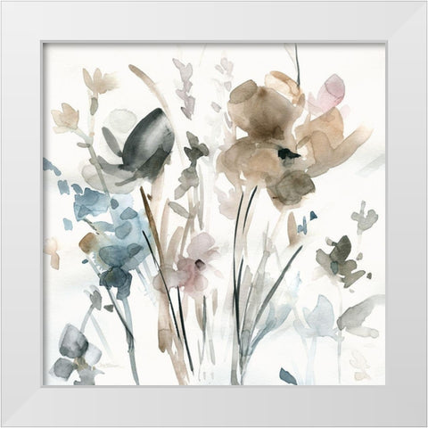 Dainty Blooms II White Modern Wood Framed Art Print by Robinson, Carol