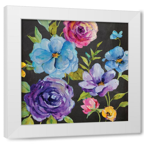 Chalk Flower Medley I White Modern Wood Framed Art Print by Robinson, Carol