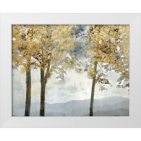 Ridgetop View White Modern Wood Framed Art Print by Nan