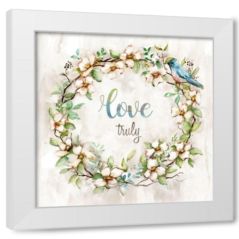 Love Truly White Modern Wood Framed Art Print by Nan