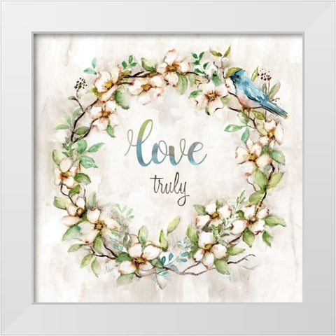 Love Truly White Modern Wood Framed Art Print by Nan