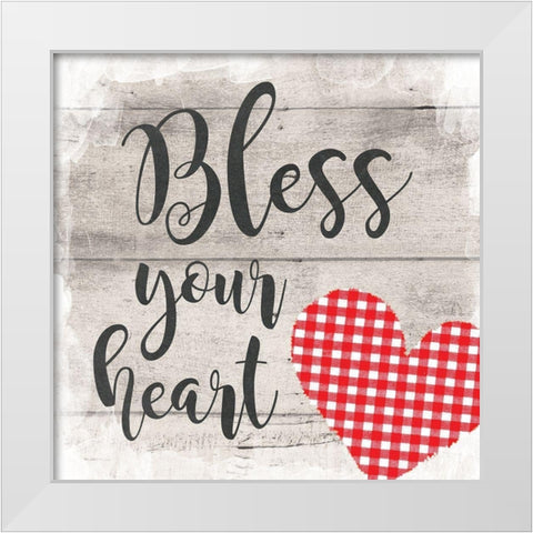 Bless Your Heart White Modern Wood Framed Art Print by Murray, Amanda