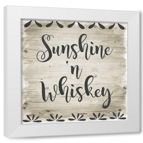 Sunshine n Whiskey White Modern Wood Framed Art Print by Murray, Amanda