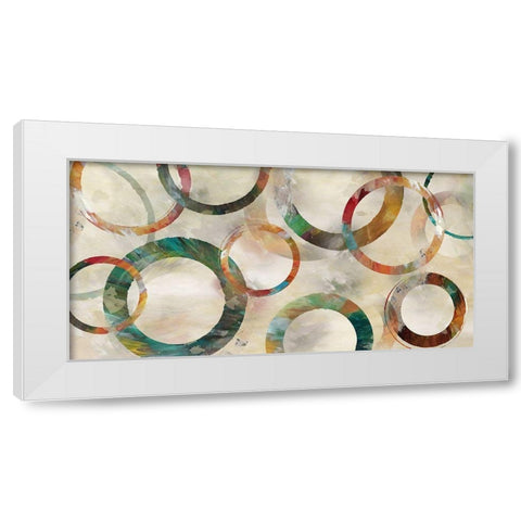 Rings Galore White Modern Wood Framed Art Print by Nan