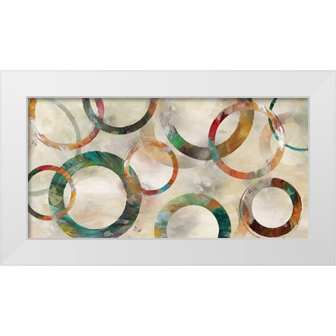 Rings Galore White Modern Wood Framed Art Print by Nan