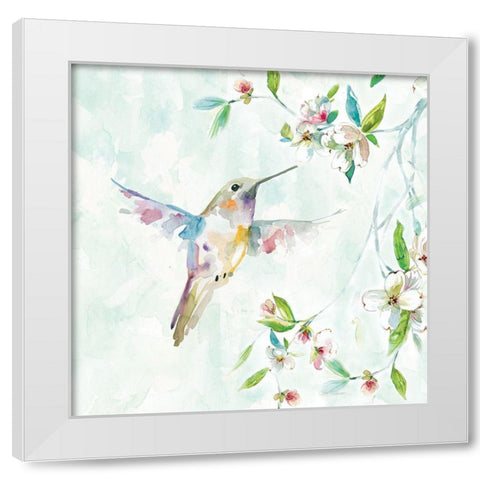 Hummingbird I White Modern Wood Framed Art Print by Robinson, Carol