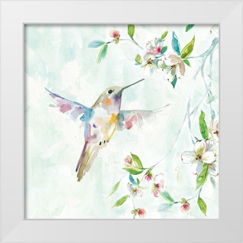 Hummingbird I White Modern Wood Framed Art Print by Robinson, Carol