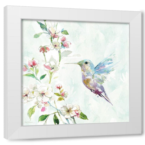 Hummingbird II White Modern Wood Framed Art Print by Robinson, Carol