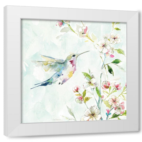 Hummingbird III White Modern Wood Framed Art Print by Robinson, Carol
