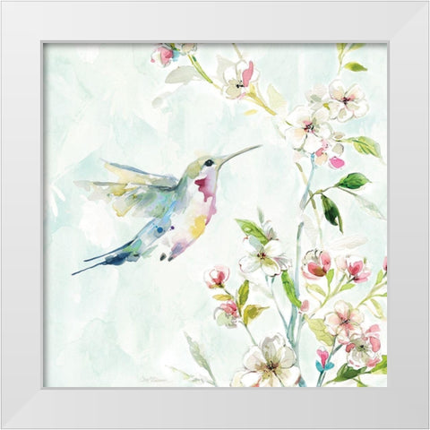 Hummingbird III White Modern Wood Framed Art Print by Robinson, Carol