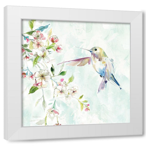 Hummingbird IV White Modern Wood Framed Art Print by Robinson, Carol