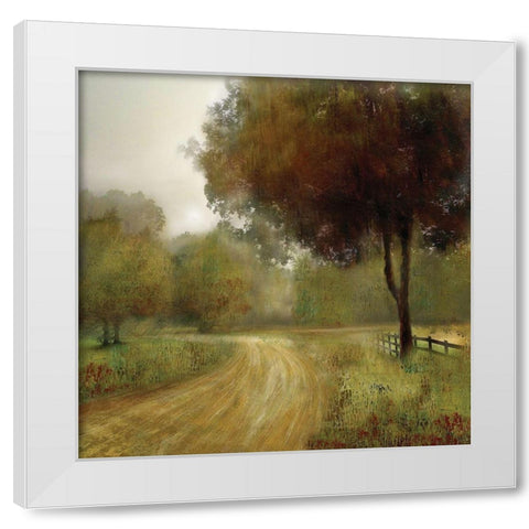 Country Road White Modern Wood Framed Art Print by Nan