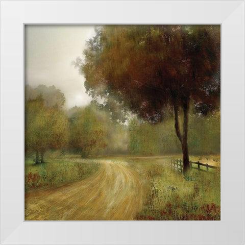 Country Road White Modern Wood Framed Art Print by Nan