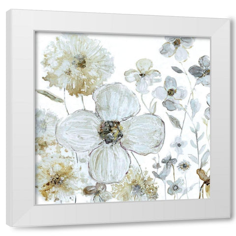 Garden Glitter I White Modern Wood Framed Art Print by Robinson, Carol