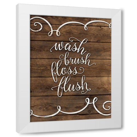 Wash, Brush, Floss, White Modern Wood Framed Art Print by Murray, Amanda