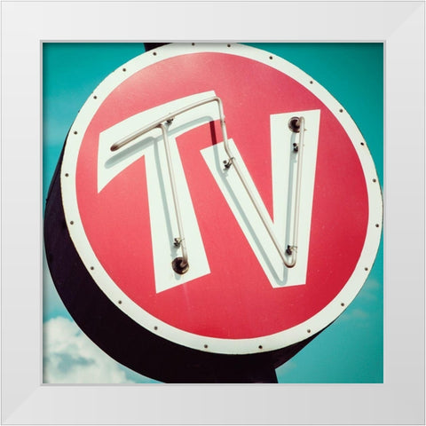 Retro TV White Modern Wood Framed Art Print by Delimont, Danita