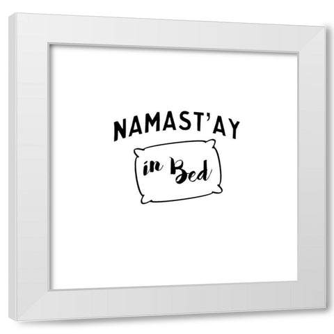 Namastay Bed White Modern Wood Framed Art Print by CAD Designs