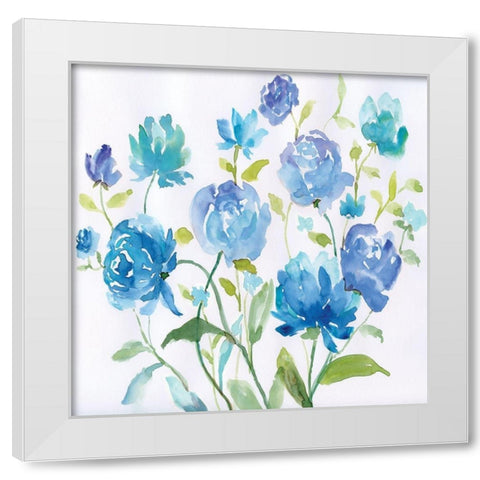 Flower Garden II White Modern Wood Framed Art Print by Nan