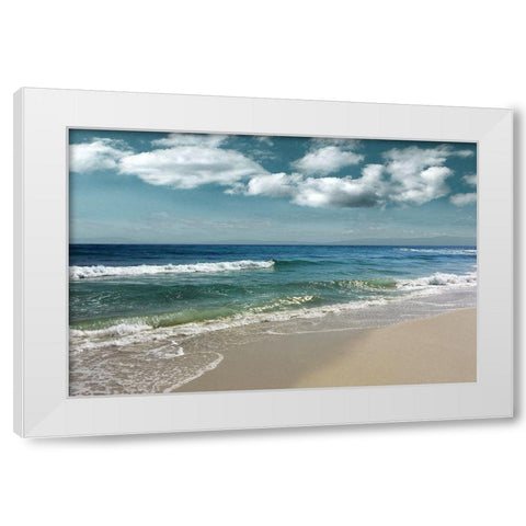 Majestic Waves White Modern Wood Framed Art Print by Nan