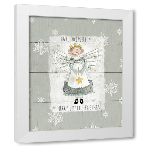 Merry Little Christmas White Modern Wood Framed Art Print by Robinson, Carol