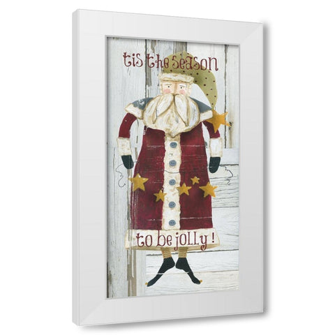 Jolly Santa White Modern Wood Framed Art Print by Robinson, Carol
