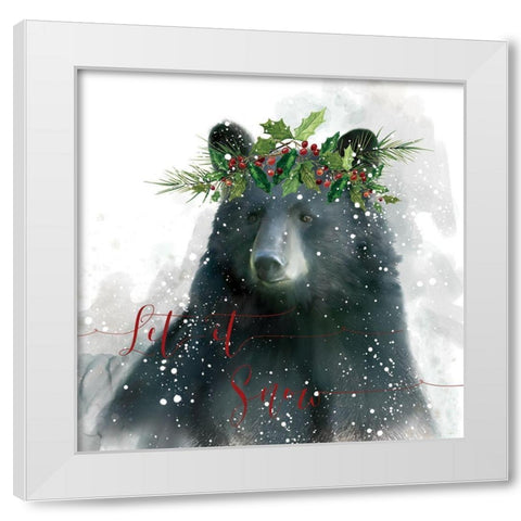 Let It Snow Bear White Modern Wood Framed Art Print by Robinson, Carol