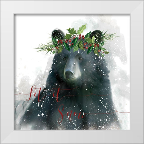Let It Snow Bear White Modern Wood Framed Art Print by Robinson, Carol