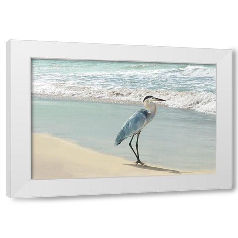 Beach Set Heron White Modern Wood Framed Art Print by Nan