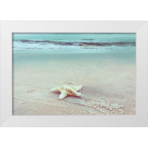 Beach Set Starfish White Modern Wood Framed Art Print by Nan