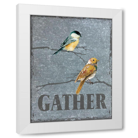 Gather on Galvanized Metal White Modern Wood Framed Art Print by Robinson, Carol
