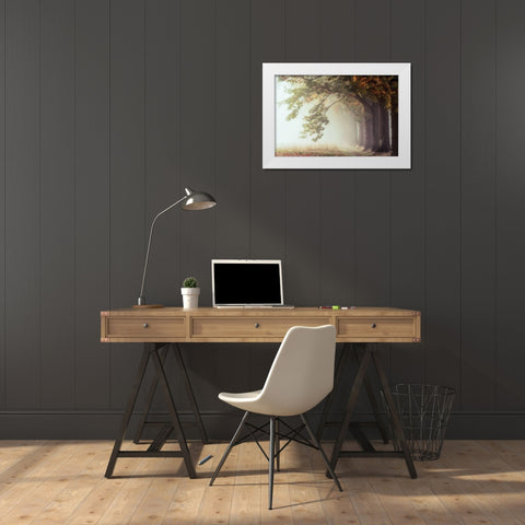 Dawnscratchers White Modern Wood Framed Art Print by Van de Goor, Lars