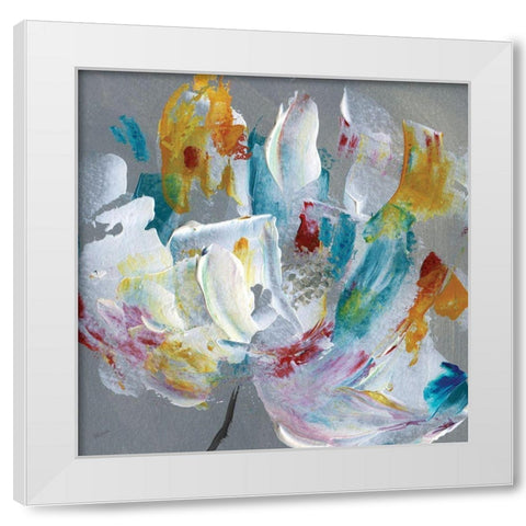 Tye Dye Flower White Modern Wood Framed Art Print by Craven, Katrina