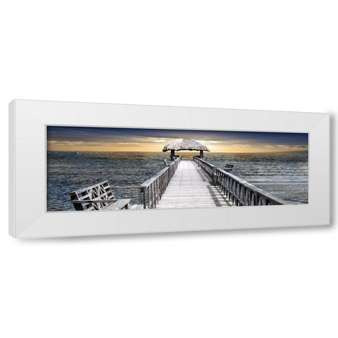 Honduras Pier White Modern Wood Framed Art Print by Carpentieri, Natalie