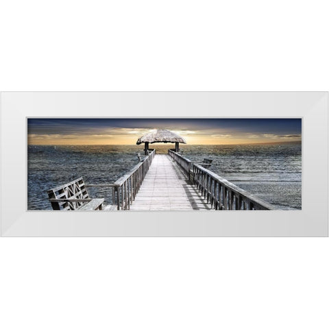 Honduras Pier White Modern Wood Framed Art Print by Carpentieri, Natalie