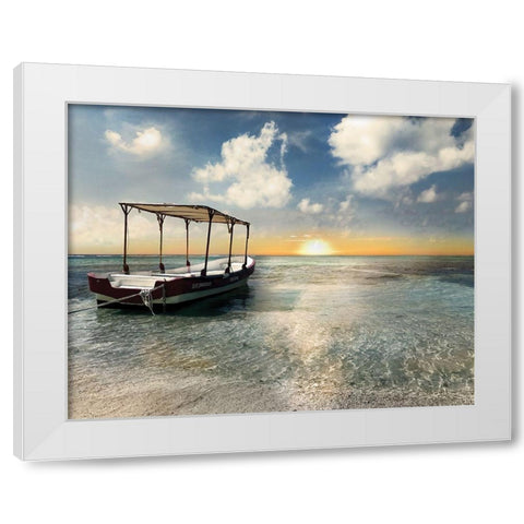 Costa Maya Sunset White Modern Wood Framed Art Print by Carpentieri, Natalie